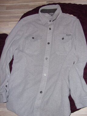 Eddie Bauer Mens size small feece gray shirt outdoor wear